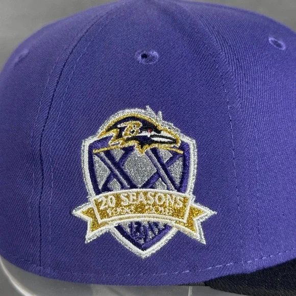 Hat‎ Club Baltimore Ravens New Era Cap 7 1/4 20th Anniversary Shield Crest Lamar - Picture 6 of 9